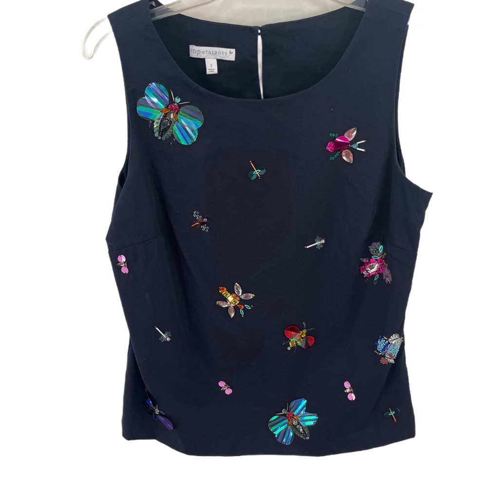 Talbots Navy Sleeveless Top